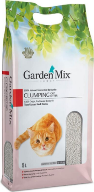 Garden Mix Parfümsüz Topaklanan İnce Taneli Bentonit Kedi Kumu 5lt