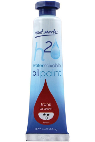 Mont marte MM Suyla Karıştırılabilir Yağlı Boya 37ml - Trans Brown