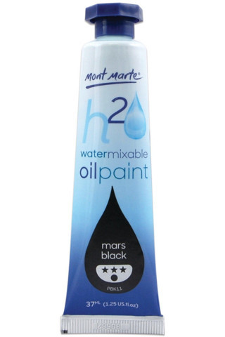 Mont marte MM Suyla Karıştırılabilir Yağlı Boya 37ml - Mars Black