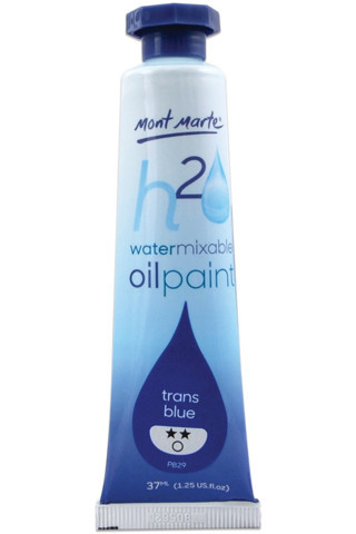 Mont marte MM Suyla Karıştırılabilir Yağlı Boya 37ml - Trans Blue