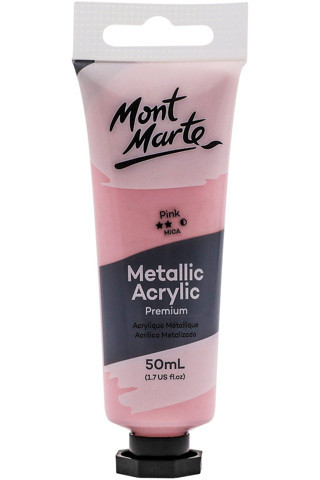 Mont marte MM Premium  Metalik Akrilik Boya 50ml - Pembe