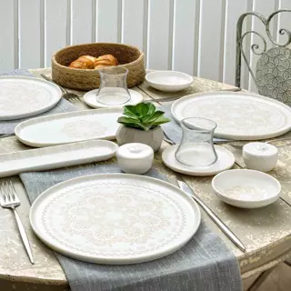 PİERRE CARDİN JADE PORSELEN 28 PARÇA KAHVALTI TAKIMI