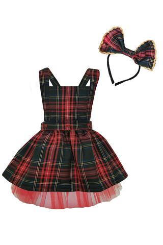 Shecco Babba Kız Çocuk Salopet Elbise Tütü Taç Takım Doğum Günü Elbisesi 10 Yaş Renkli