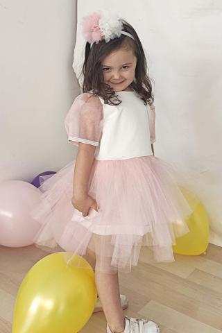 Shecco Babba Kız Çocuk Beyaz Tütü Elbise Bandana, Beyaz Doğum Günü Elbisesi, Çocuk Elbise Modelleri 10 Yaş Renkli