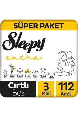 Sleepy Extra Günlük Aktivite 3 Numara Midi 112'li Bebek Bezi
