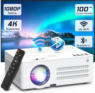 TMY 1080P Dış Mekan Projektörü, 4K Destekli - WiFi ve Bluetooth
