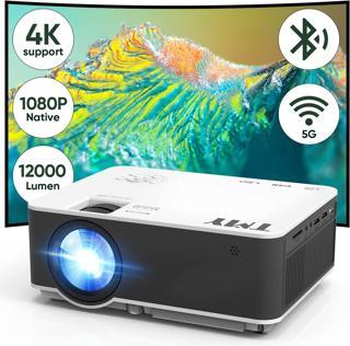 TMY Projektör 5G WiFi ve Bluetooth 5.1 - 13000 Lümen 1080P - 4K Destekli
