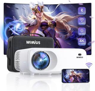 WiMiUS W6 Dış Mekan Film Projektörü, 5G WiFi Bluetooth 4K Desteği - 300 Inc