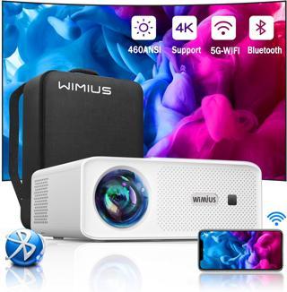 WiMiUS W7 Yerel 1080P Projektör 4K Destekli - 5G WiFi Bluetooth