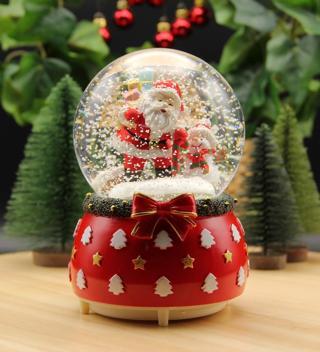 Hediyebiziz Yılbaşı Noel Kar Küresi Hediye Sırtında Christmas Işıklı, Müzikli ve Kar Motorlu Mega Boy Kar Küresi