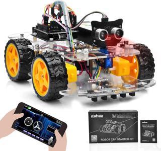 OSOYOO Robot Araba Başlangıç Kiti - Arduino -STEM Uzaktan Kontrollü Eğitici