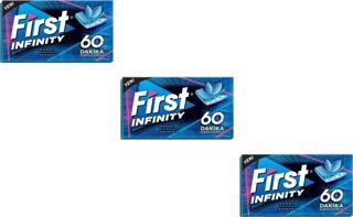 First 60 Dk Infinity Nane Aromalı Şekersiz Tatlandırıcılı Sakız - 3'lü Paket