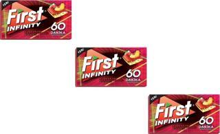 First 60 Dk Infinity Karpuz & Şeftali Aromalı Şekersiz Tatlandırıcılı Sakız - 3'lü Paket