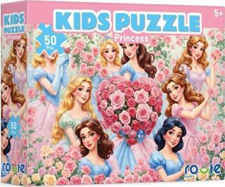 Route Prensesler Çocuk Puzzle (50 Parça) 34×24 Cm