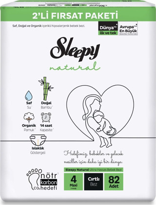 Sleepy Natural 4 Numara Maxi 82'li Bebek Bezi