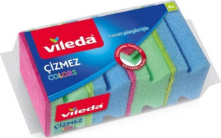 Vileda Çizmez Sünger 4 Lü Renkli