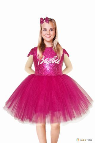 Barbie Kostümü - Barbi Elbise- Barbie Elbise Barbie Cosplay - Pembe Elbise Balo Kostümü