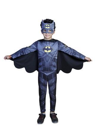 Pelerinli Batman Kostümü - Maskeli Batman Kostüm - Batman Çocuk Kostüm