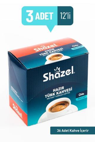 Shazel Hazır Türk Kahvesi 36'lı/ 3 Kutu- Orta