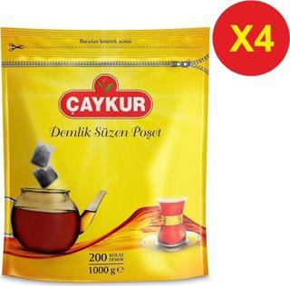 Çaykur 4 Adet Demlik Süzen Poşet Çay 5 Gr 200'lü (toplam 4000 Gram)