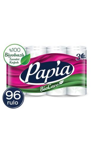 Papia Biocare Tuvalet Kağıdı 96 Rulo (16 Rulo X 6 Paket)