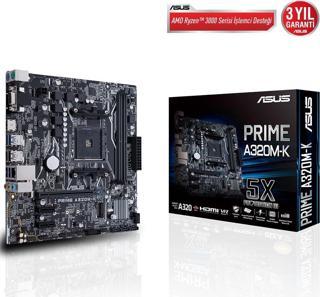 Asus Prime A320M-K AMD AM4 32GB DDR4 3200Mhz M2 Vga-Hdmi mATX Anakart