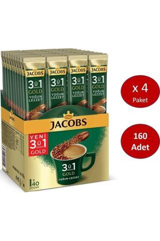 Jacobs 3ü1 Arada Gold Kahve Karışımı Yoğun Lezzet 160 Adet  40 X 4 Paket