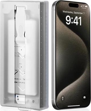 Apple iPhone 13 Zore 3D Oliv HD Temperli Cam Ekran Koruyucu + Kolay Uygulama Aparatı