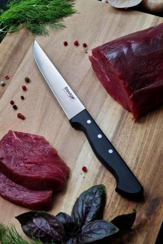 Stevig Pro Mutfak ve Et Bıçağı Siyah 12,5 cm ST-400.012