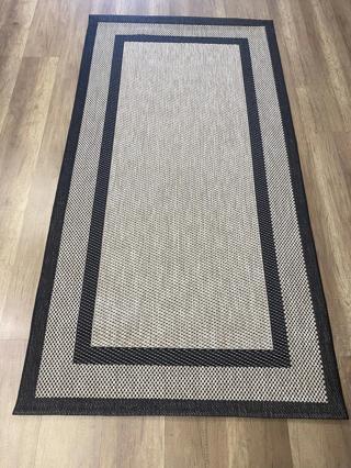 Hoom Rugs 1149 Bej Siyah Sisal Plus Jüt Halı