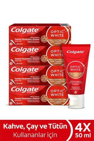Colgate Optic White Kahve Çay Ve Tütün Kullanıcıları Için Diş Macunu 4X 50 Ml