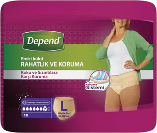 Depend Emici Külot Lohusa Pedi L - Large - Büyük Kadın (10 Adet) Tekli Pk