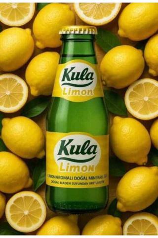 Kula Limon Aromalı Gazlı Maden Suyu 24'Lü Cam Şişe | 200 Ml | Doğal Mineralli Su