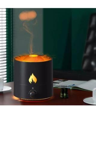 Ateş Görselli Buhar Ultrasonik 7 Renk Led Işıklı Aromatik Oda Kokusu Hava Nemlendirici 180 ml