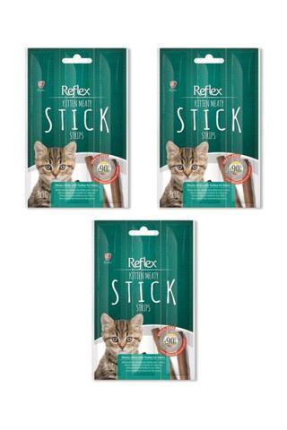 Reflex Sticks Yavru Kedi Hindili Kedi Ödül Maması 3 Paket