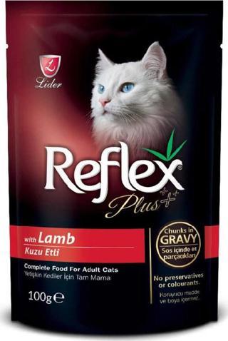 Reflex Plus Pouch Kuzu Etli Soslu Kedi Yaş Maması 100 Gr