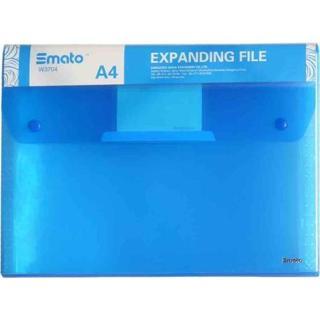Smato A4 Çıtçıtlı Dosya 12 Seperatörlü Şeffaf Mavi W 3704