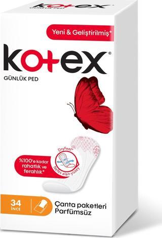 Kotex Ince Günlük 34 Lü Parfümsüz