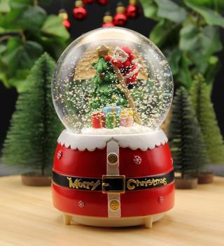 Yılbaşı Noel Kar Küresi Christmas Işıklı, Müzikli ve Kar Motorlu Mega Boy Kar Küresi Merdivenli PREM