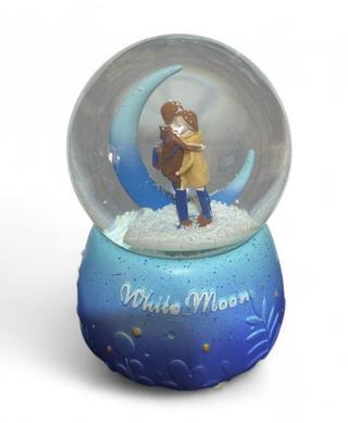 10 cm Müzikli Işıklı Ay Işığı Altında Kar Küresi 1400