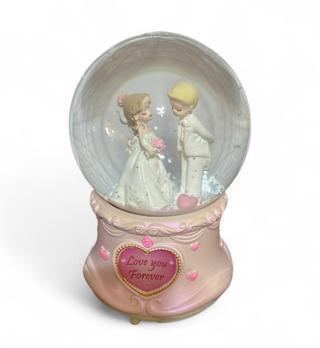 8 cm Müzikli Işıklı Gelin Damat Kar Küresi 7638