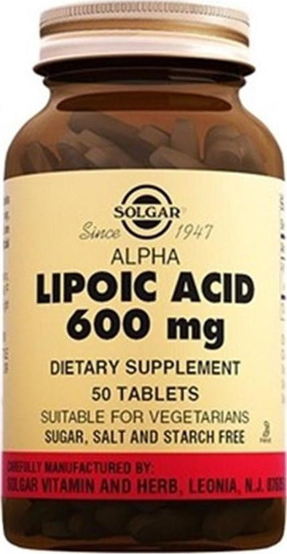 Solgar Alpha Lipoic Acid 600 Mgr 50 Tablet