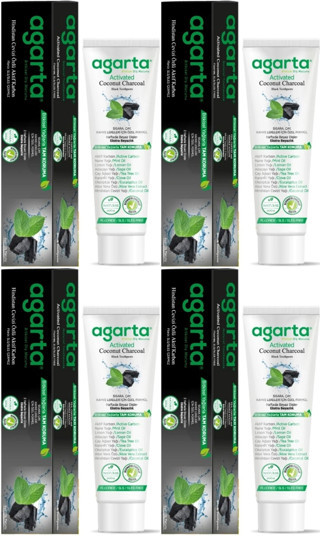 Agarta Doğal Diş Macunu 100ML Aktif Karbonlu (4 Lü Set)