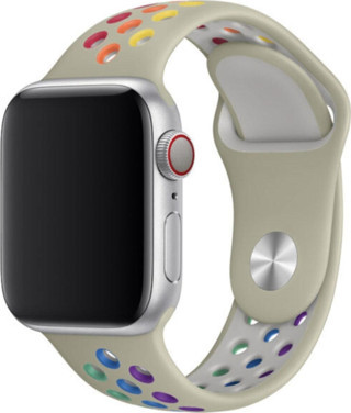 Coverzone Apple Watch Uyumlu Krem Delikli Spor Kayış 40 mm