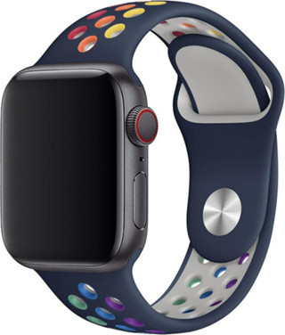 Coverzone Apple Watch Uyumlu Lacivert Delikli Spor Kayış 40 mm