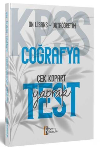 2024 KPSS Ortaöğretim Ön Lisans Coğrafya Çek Kopart Yaprak Test İsem Yayıncılık - İsem Yayıncılık