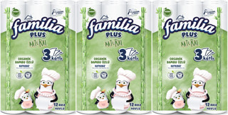 Familia Kağıt Havlu Natural (3 Katlı) Organik Bambu özlü 36 Lı Pk  (3PK*12)
