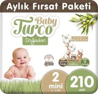 Baby Turco Doğadan 2 Numara Mini 210 Adet