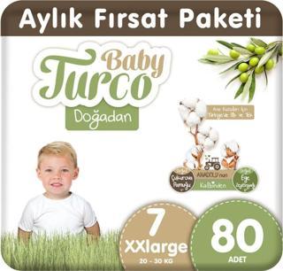 Baby Turco Doğadan Bebek Bezi 7 Numara Xxlarge 80 Adet