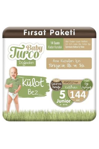 Baby Turco Doğadan Külot Bez 5 Numara Junıor 144 Adet